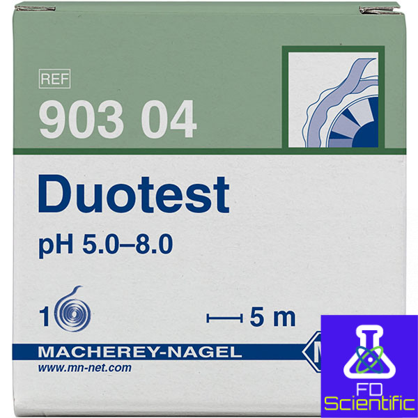 pH test paper Duotest pH 5.0–8.0, with two indicator zones