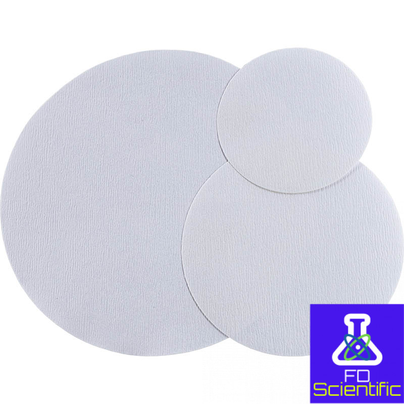 Filter paper circles crepped