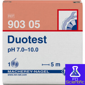 pH test paper Duotest pH 7.0–10.0, with two indicator zones