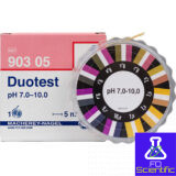 pH test paper Duotest pH 7.0–10.0, with two indicator zones
