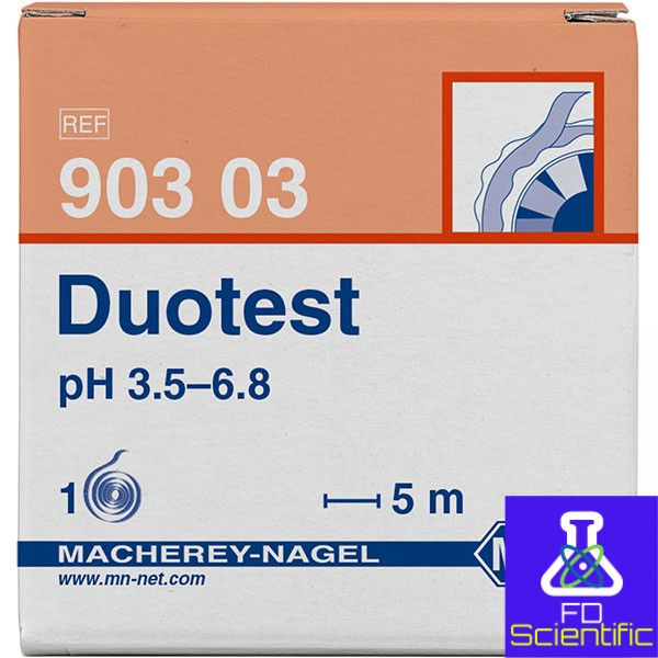 pH test paper Duotest pH 3.5–6.8, with two indicator zones